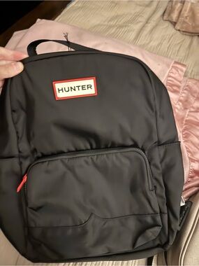 Hunter Black Backpack with Red Trim
